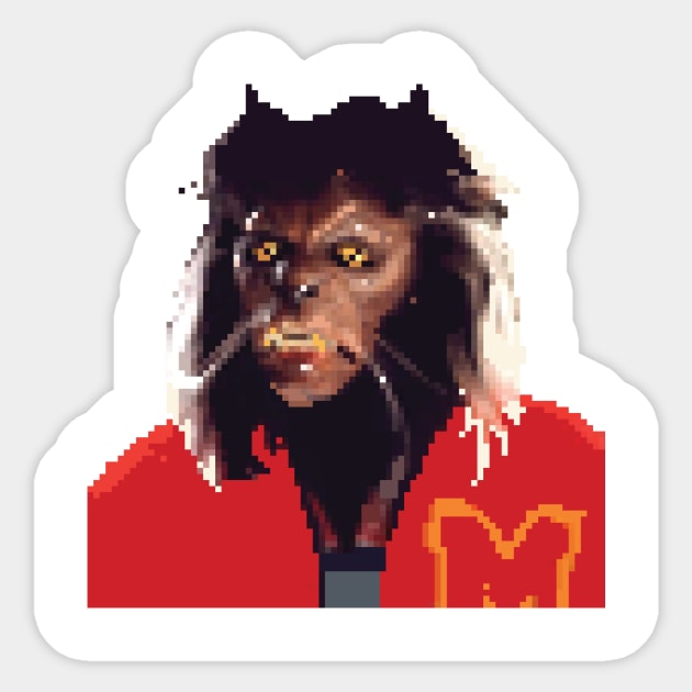 thriller werewolf pixel Sticker by perol